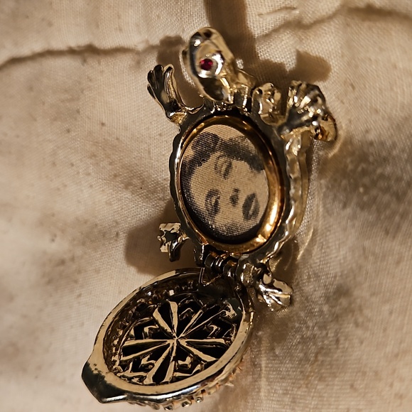 Vintage locket turtle brooch - Picture 7 of 11